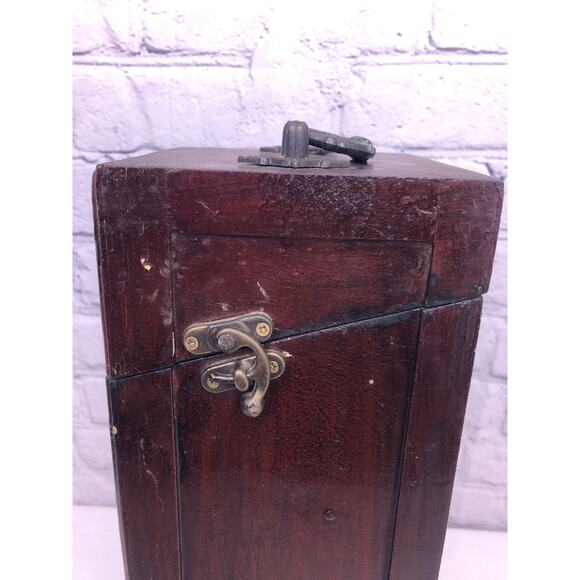 Vintage Decorative Faux Two Book Retro Wine Box Solid Wood Storage Hinge Closure - Picture 6 of 16